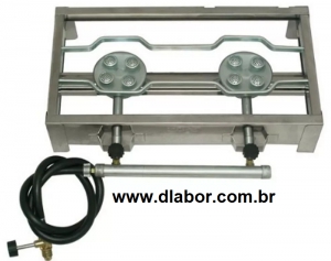Fogão 2 Bocas Inox Alta Pressão P/...